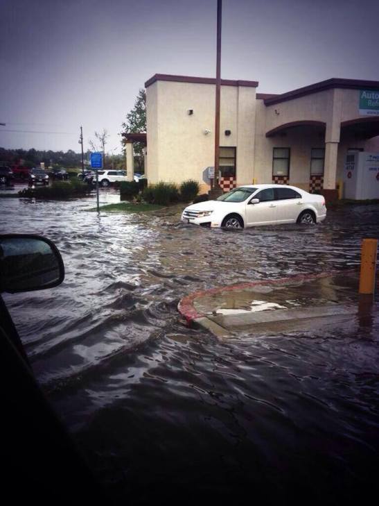 Temecula Pizza factory Parking Lot submerged in storm 2/28/2014 (courtesy)  